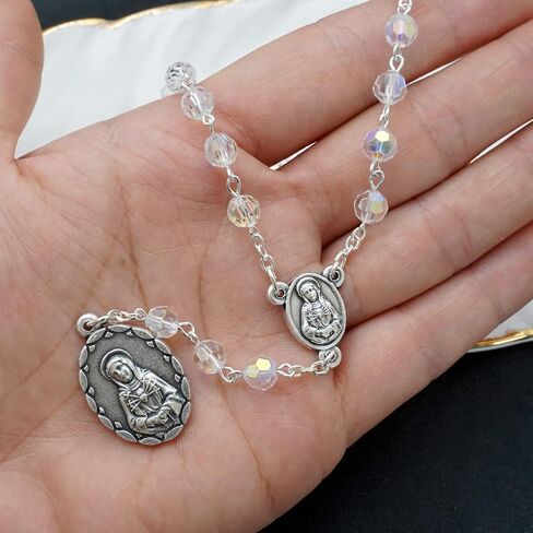 Crystal Beads Seven Sorrows chaplet of Mary Rosary Catholic Crystal Beads 6MM in Saudi Arabia