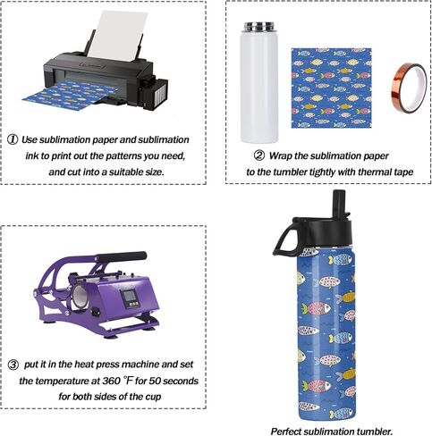 فراغات زجاجات المياه الرياضية بالتسامي (8 عبوات)، أكواب التسامي فارغة 22 أونصة، قارورة زجاجة رياضية من الفولاذ المقاوم للصدأ مع قش ومقبض محمول، معبأة بشكل فردي in Kuwait