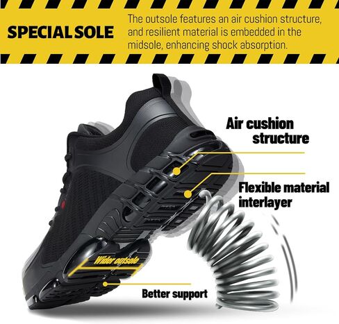 Slip On Steel Toe Shoes for Men Work Safety Sneakers Comfortable Indestructible Industrial Construction Footwear in Saudi Arabia