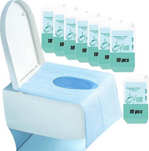 أغطية مقاعد المرحاض للاستعمال مرة واحدة، بطانات المرحاض المحمولة، غطاء مقعد السفر للنزهة، الفندق، المستشفى، السفر، غطاء مقعد المرحاض العام (80 حزمة) in Kuwait