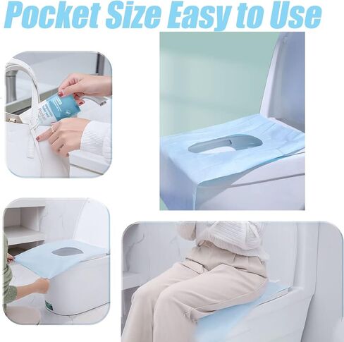 أغطية مقاعد المرحاض للاستعمال مرة واحدة، بطانات المرحاض المحمولة، غطاء مقعد السفر للنزهة، الفندق، المستشفى، السفر، غطاء مقعد المرحاض العام (80 حزمة) in Kuwait