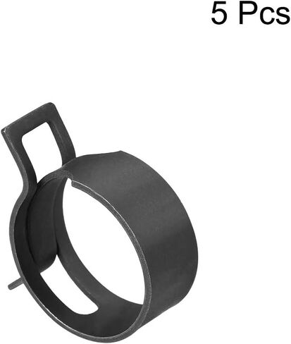 uxcell Steel Band Clamp 25mm Inner Dia Fit 26.5-29mm OD Hose Spring Band Type Action Fuel Line Silicone Tube Clip Clamp Black 5Pcs in Saudi Arabia