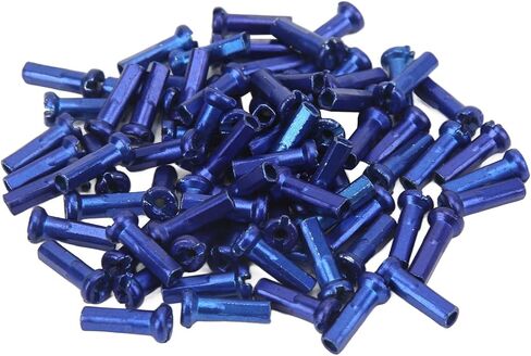 VBESTLIFE Spoke Nipples, 80Pcs Iron Spoke Hats 14mm Spoke Nipples for 14G Spoke Wire(Blue) in Saudi Arabia