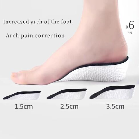 Brandone Insole Height, Orthopedic High Cushion, Orthopedic High Pad 1.0, Orthopedic High Heel Pad, Men's Shoes, Women's Shoes High Orthopedic High Pad (2 Pairs) (Black, 3.5cm) in Saudi Arabia