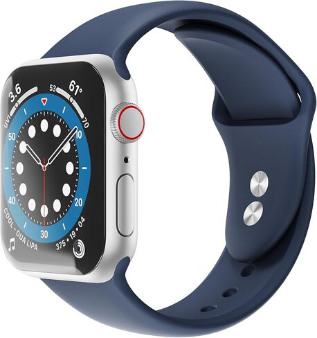Sinjimoru Silicone Bands for Apple Watch, Adjustable Silicone Band Straps for Apple Watch Series Ultra/8/SE2/7/6/SE/5/4. Silicone Wristband for Apple Watch Size L 38/40/41/42/44/45/49mm in Saudi Arabia