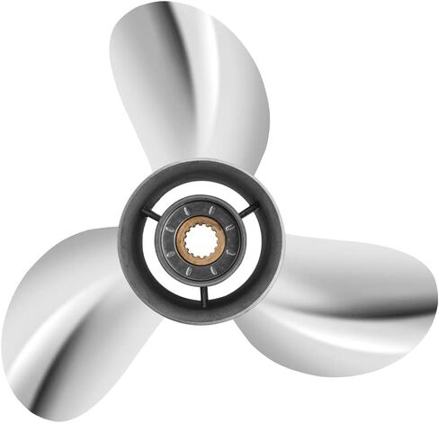 13 × 21 مروحة قارب من الفولاذ المقاوم للصدأ 15 سن خدد 3 شفرات تناسب ياماها إنجينز 50-130HP، RH in Kuwait