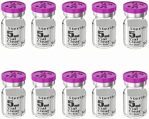 4pcs 100ml Sterile Empty Vial with Plastic Aluminum Flip Off Caps，Penicillin Bottle 20mm Crimp Top Sterile Transparent Borosilicate Lab Sample Vial (Transparent) in Saudi Arabia