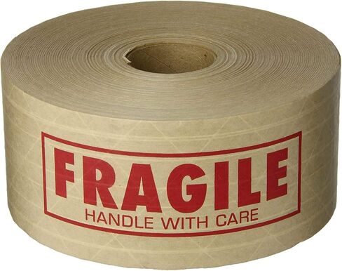 TapeCase، 150KPT-2، شريط كرافت مطبوع هش، لاصق منشط بالماء، أسمر ضارب للصفرة، 3 بوصة × 450 قدم، عدد 1 in Kuwait