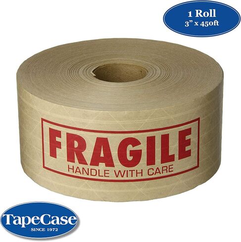 TapeCase، 150KPT-2، شريط كرافت مطبوع هش، لاصق منشط بالماء، أسمر ضارب للصفرة، 3 بوصة × 450 قدم، عدد 1 in Kuwait