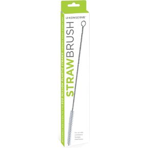 U-Konserve Drinking Straw Cleaning Brush 10.5" - White - Reusable Drinking Straw Brush - Long Pipe Cleaner - Dishwasher Safe - Eco Friendly, BPA Free