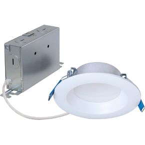HALO 4-inch Canless LED Recessed Light Selectable 3000K, 4000K, 5000K CCT 600 Lumens – White
