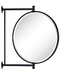 مرآة TEHOME ذات دائرة سوداء محورية N-View للحمام، مرآة مائلة دائرية دوارة للزينة الزاوية، 20 بوصة DIA in Kuwait