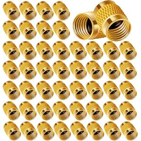 50PCS 1/4 Flare Cap HVAC Valve Caps with Neoprene O Ring Seal Round Brass Cap Refrigerant Locking Caps AC Service Valve Cap for Air Conditioning Industry Tubing