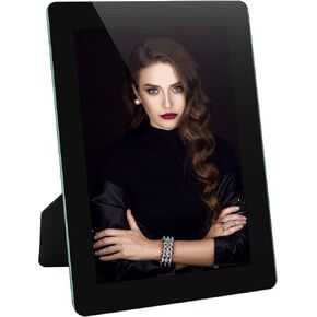 Vienrose 5x7 Picture Frame Real Glass Frame Unique 5×7 Photo Frame Glass Picture Frame Horizontal or Vertical for Table, Black