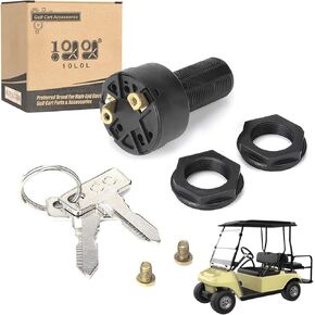 10L0L Golf Cart Ignition Key Switch for Club Car DS 1996-Up, Golf Cart Starter Switch for Electric Golf Cart OEM #101826201 36/48 Volts
