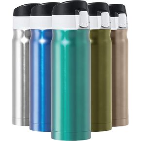 OGGI Caliber Stainless Steel Travel Water Bottle- Insulated Coffee Mug, Metal Water Bottle, Sports Bottle, Water Flask, Travel Bottles, 17oz, Peacock