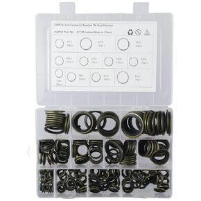 230Pcs Bonded Sealing Washer, M6-M26 Automotive Self-Centred Seal Gasket Assortment, Metal Bonded Seal Oil Washer, O Ring Kit Set, 11 Metric Sizes