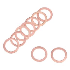 uxcell 30Pcs 10.3mm x 14mm x 1mm Copper Flat Washer for Screw Bolt