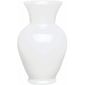 Floral Supply Online- White Spring Garden Vase and Flower Guide Booklet - Decorative Glass Flower Vase for Floral Arrangements, Weddings, Home Decor or Office.