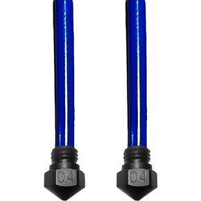Hardened Steel Nozzle (0.4mm) High Temperature PTFE for All QIDI Tech 3D Printers All Sizes (2pcs) (X-max/X-Plus/i-Mate/i-Mates/X-Maker/X-Smart (Long))