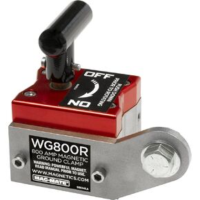 MAG-MATE WG800R On/Off Magnetic Welding Ground, Powerful Magnets and Welding Accessories, 450 lbs. Holding Capacity, 800 AMP, Red/Silver