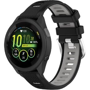 Compatible With Garmin Vivoactive 4S Bands,18mm Double Color Soft Silicone Replacement Band for Garmin Vivomove 3S / Venu 3S 2S / Forerunner 265S 255S