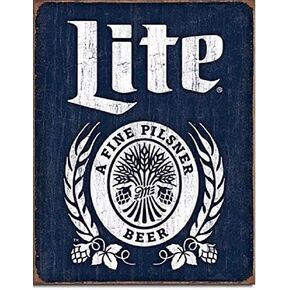 Brewing Beer Bottle Logo Weathered Retro Bar Pub Wall Art Decor Metal Tin Sign 8x12in