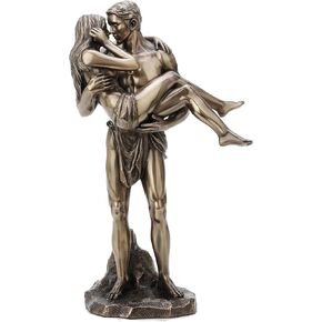 Veronese Design 11 3/8 Inch The Lovers Bridal Carry Cold Cast Resin Antique Bronze Finish Artistic Nude Sculpture
