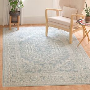 سجادة SAFAVIEH Adirondack Collection - 4 × 6 بوصة، باللون العاجي، تصميم ميدالية شرقية، لا يتساقط ويسهل العناية بها، مثالية للمناطق ذات حركة المرور العالية في المدخل، وغرفة المعيشة، وغرفة النوم (ADR108T)