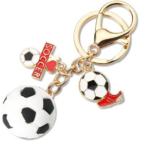 I Love Soccer Gifts for Women Men 3D Soccer Keychain for Boys Girls Sports Lovers Birthday Graduation Gifts for Soccer Lovers Fans Team Gifts for Coach End of Season Gifts for Players Soccer Stuff