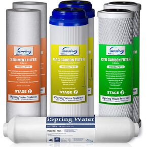 iSpring FA15 Alkaline Water Filter Cartridge for Reverse Osmosis RO System 3-Layer 10-inch Inline Quick Connect Replacement or Add-on, pH Balance and Restore Minerals