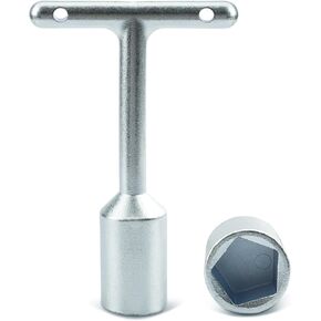 Curb Box Wrench for Pentagon Curb Boxes,Heavy Duty Lineman Wrench,Water Meter Wrench,T Handle Wrench for Penta Socket,Water Valve Shut Off Tool,1 pack