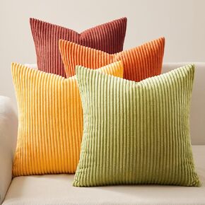 Topfinel Decorative Beige Throw Pillow Covers Cushion Cases, Set of 4 Soft Velvet Modern Double-Sided Designs, Natural Home Decor, Pillow Inserts Not Included (16x16 inch)