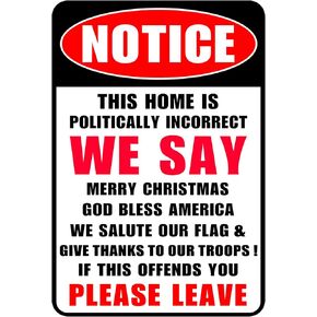 Man Cave Patriotic Metal Sign Garage Signs Wall Decor Notice God Bless America 12''x8'' (Red)