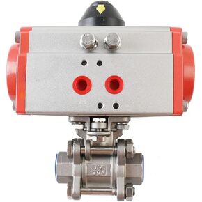 1/2" Pneumatic Ball Valve Actuator Stainless Steel Three-Piece Pneumatic Air Actuated Ball Valve Double Acting Air Return Air Actuated Ball Valve Automatic Control System