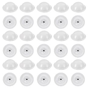 PATIKIL 30mm Insulation Dome Caps, 50pcs Insulation Cap Washers Galvanized Iron Insulation Pins Cap Washers Flat for Insulation Fasteners, White