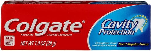 Colgate Cavity Protection Fluoride Toothpaste, Great Regular Flavor, Travel Size TSA Aproved, 1 Ounce (Pack of 8) in Saudi Arabia