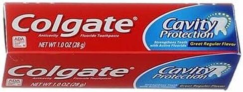 Colgate Cavity Protection Fluoride Toothpaste, Great Regular Flavor, Travel Size TSA Aproved, 1 Ounce (Pack of 8) in Saudi Arabia