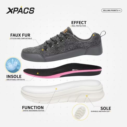 حذاء مشي نسائي كاجوال من XPACS مع دعم للقوس، أحذية رياضية مريحة للأنشطة الخارجية، أحذية ناعمة لتقويم العظام بأربطة لعلاج التهاب اللفافة الأخمصية للقدم المسطحة in Kuwait