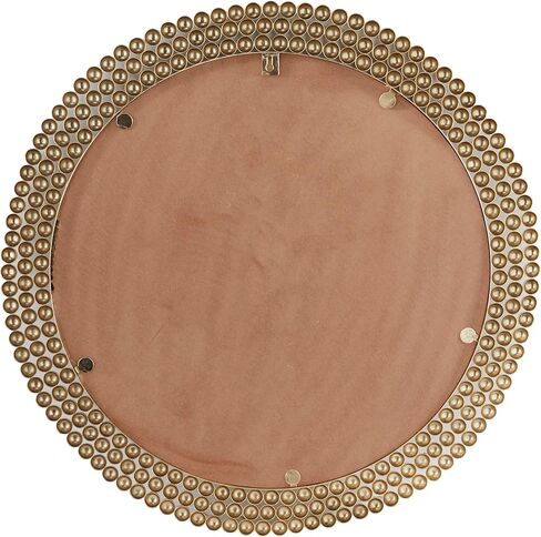 CosmoLiving by Cosmopolitan Metal Room Wall Mirror Entryway Mirror with Beaded Detailing, Wall Mounted Mirror 32" x 1" x 32", Brass in Saudi Arabia