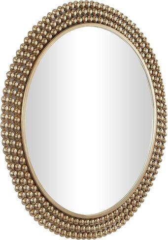 CosmoLiving by Cosmopolitan Metal Room Wall Mirror Entryway Mirror with Beaded Detailing, Wall Mounted Mirror 32" x 1" x 32", Brass in Saudi Arabia