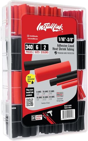 مجموعة أنابيب الانكماش الحراري (1/6"-3/8") 340 قطعة، 6 مقاسات عن طريق رابط التثبيت in Kuwait