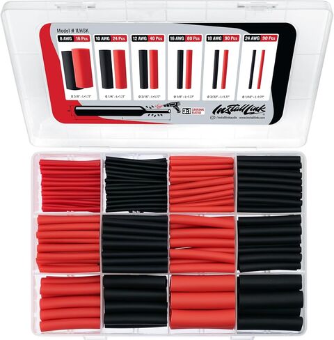 مجموعة أنابيب الانكماش الحراري (1/6"-3/8") 340 قطعة، 6 مقاسات عن طريق رابط التثبيت in Kuwait