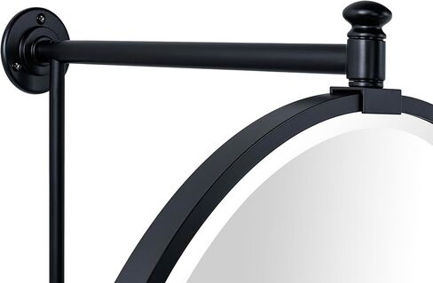 مرآة TEHOME ذات دائرة سوداء محورية N-View للحمام، مرآة مائلة دائرية دوارة للزينة الزاوية، 20 بوصة DIA in Kuwait