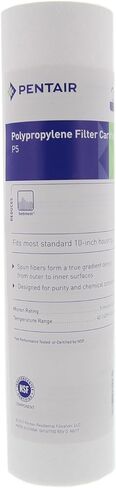 Pentair Pentek P25 Sediment Water Filter, 10-Inch, Under Sink Spun-Bonded Polypropylene Replacement Cartridge, 10" x 2.5", 25 Micron,White in Kuwait