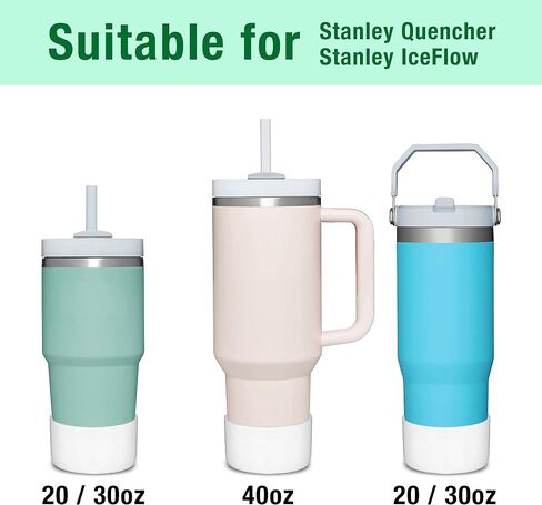 Stanley Tumbler Boot 40 oz Silicone Boot Black Bottom Quencher Handle Accessories for Tumbler IceFlow 30 oz, Protective Sleeve Cover 2Pcs in Saudi Arabia
