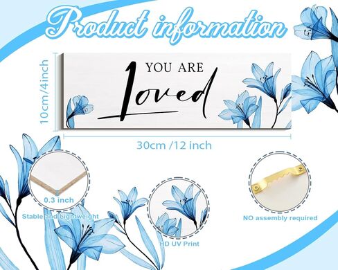 3 قطع من لوحات فنية جدارية خشبية معلقة على شكل زهور عباد الشمس، اقتباسات إيجابية، أنت محبوب، أنت كافي، أنت جميل، لافتة كلمات ملهمة، ديكورات لغرفة الفتيات المراهقات والنساء (أنت محبوب) in Kuwait