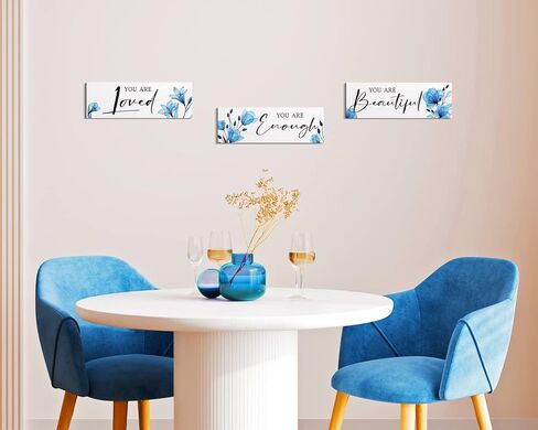 3 قطع من لوحات فنية جدارية خشبية معلقة على شكل زهور عباد الشمس، اقتباسات إيجابية، أنت محبوب، أنت كافي، أنت جميل، لافتة كلمات ملهمة، ديكورات لغرفة الفتيات المراهقات والنساء (أنت محبوب) in Kuwait