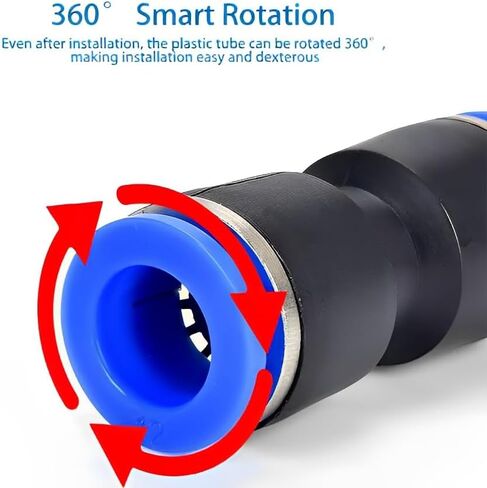 اضغط لتوصيل التركيبات، 40 قطعة 1/4 بوصة OD تركيبات خرطوم هواء سريعة التوصيل 10 × مستقيم + 10 × فواصل + 10 × مرفقين + 10 × مجموعة تركيبات هوائية in Kuwait