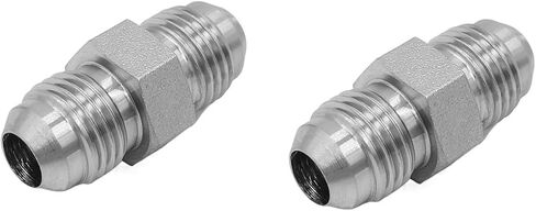 (2-PACK) 2403-06-06 Hydraulic Hose Adapter Fitting 3/8" Male JIC 37° Flare (9/16"-18UNF) × 3/8" Male JIC 37° Flare (9/16"-18UNF) SAE Straight Pipe Joints Tube Connector Carbon Steel in Saudi Arabia